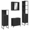 vidaXL 4 Piece Bathroom Cabinet Set Black Engineered Wood