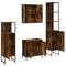 vidaXL 4 Piece Bathroom Cabinet Set Smoked Oak Engineered Wood