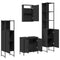 vidaXL 4 Piece Bathroom Furniture Set Black Engineered Wood