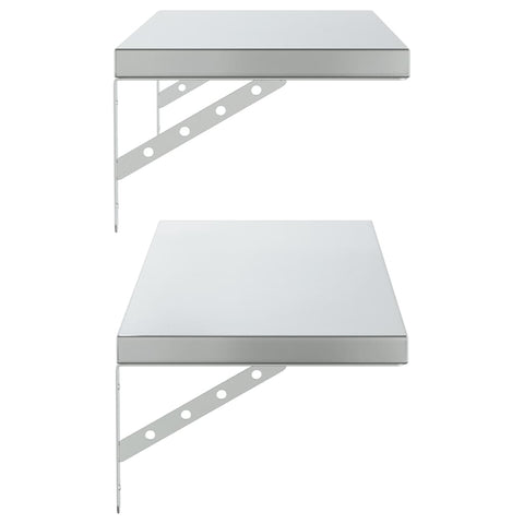 vidaXL Wall Shelves 2 pcs 100x30 cm Silver Stainless Steel