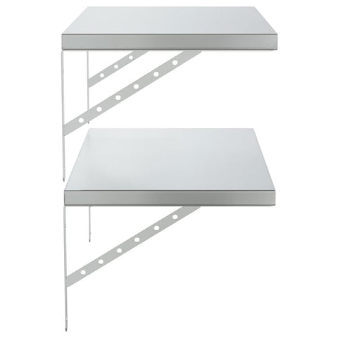 vidaXL Wall Shelves 2 pcs 75x40 cm Silver Stainless Steel