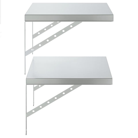 vidaXL Wall Shelves 2 pcs 50x40 cm Silver Stainless Steel