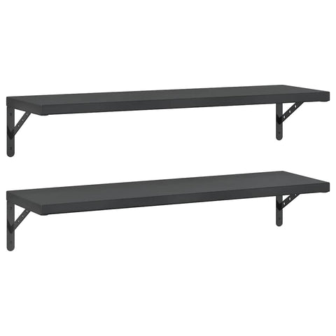 vidaXL Wall Shelves 2 pcs 100x30 cm Black Stainless Steel