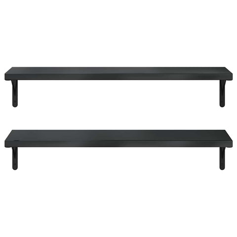 vidaXL Wall Shelves 2 pcs 100x30 cm Black Stainless Steel
