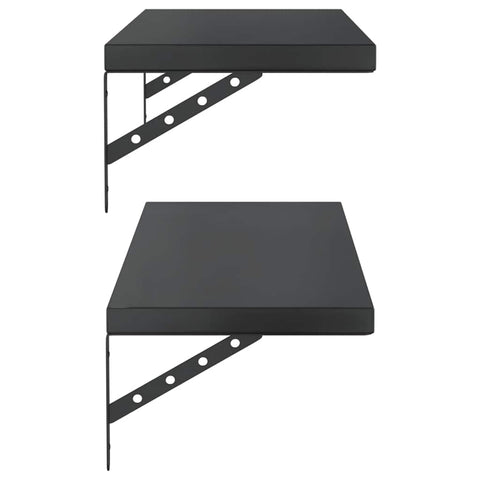 vidaXL Wall Shelves 2 pcs 100x30 cm Black Stainless Steel