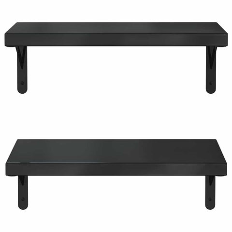 vidaXL Wall Shelves 2 pcs 50x23.5 cm Black Stainless Steel