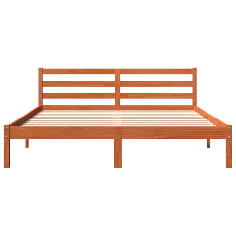 vidaXL Bed Frame without Mattress Wax Brown 200x200 cm Solid Wood Pine