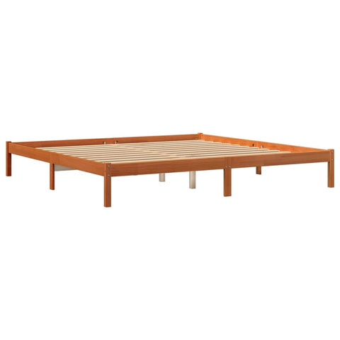 vidaXL Bed Frame without Mattress Wax Brown 200x200 cm Solid Wood Pine
