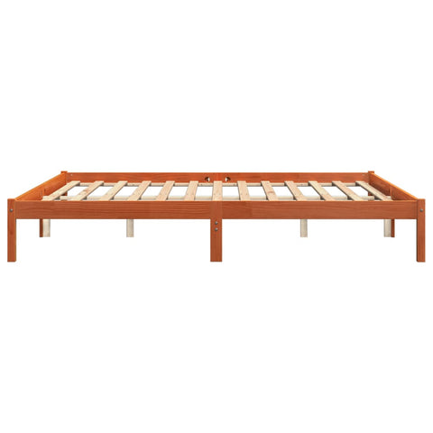vidaXL Bed Frame without Mattress Wax Brown 200x200 cm Solid Wood Pine