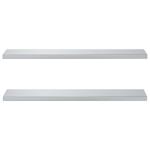 vidaXL Wall Shelves 2 pcs 100x23.5x3 cm Silver Stainless Steel