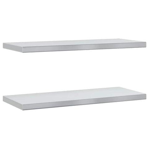 vidaXL Wall Shelves 2 pcs 75x30x3 cm Silver Stainless Steel