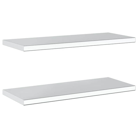 vidaXL Wall Shelves 2 pcs 75x30x3 cm Silver Stainless Steel