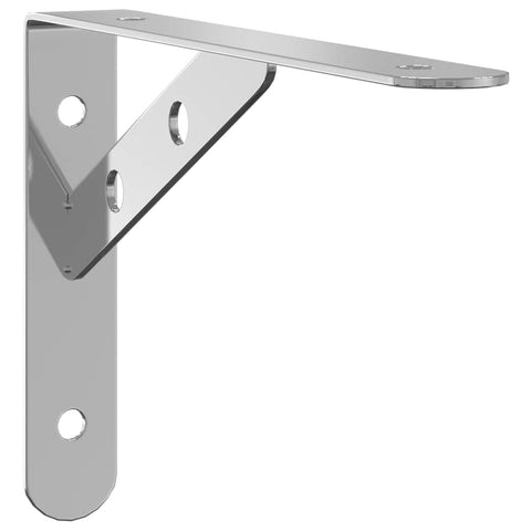 vidaXL Shelf Brackets 4 pcs 20x2.5x14 cm Silver Stainless Steel