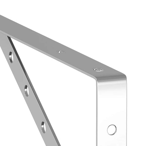 vidaXL Shelf Brackets 4 pcs 40x2.5x25 cm Silver Stainless Steel