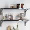 vidaXL Shelf Brackets 4 pcs 23.5x2.5x15.5 cm Black Stainless Steel