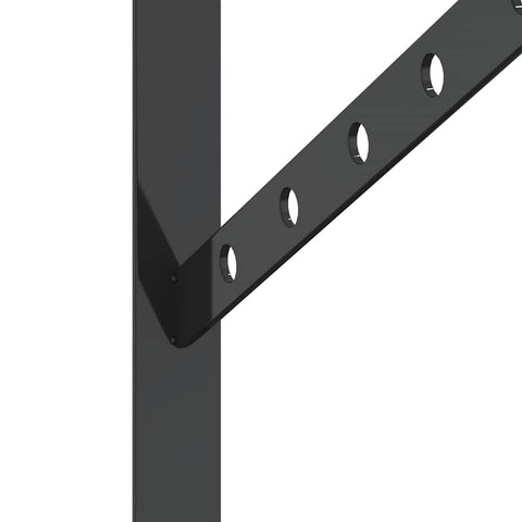 vidaXL Shelf Brackets 4 pcs 30x2.5x15.5 cm Black Stainless Steel
