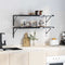 vidaXL Shelf Brackets 4 pcs 40x2.5x25 cm Black Stainless Steel