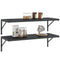vidaXL Shelf Brackets 4 pcs 40x2.5x25 cm Black Stainless Steel