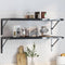 vidaXL Shelf Brackets 4 pcs 40x2.5x25 cm Black Stainless Steel