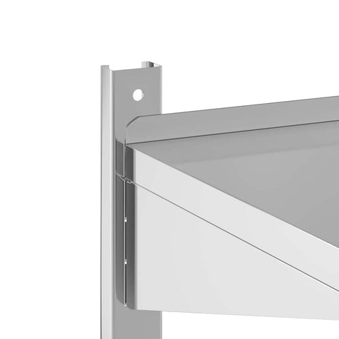 vidaXL 2-Tier Wall Shelf 75x40x60 cm Silver Stainless Steel