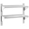 vidaXL 2-Tier Wall Shelf 75x23.5x60 cm Silver Stainless Steel