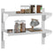 vidaXL 2-Tier Wall Shelf 75x23.5x60 cm Silver Stainless Steel