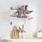 vidaXL 2-Tier Wall Shelf 50x40x48 cm Silver Stainless Steel