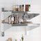 vidaXL 2-Tier Wall Shelf 50x40x48 cm Silver Stainless Steel