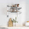 vidaXL 2-Tier Wall Shelf 50x30x48 cm Silver Stainless Steel