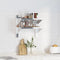 vidaXL 2-Tier Wall Shelf 50x23.5x48 cm Silver Stainless Steel