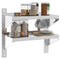 vidaXL 2-Tier Wall Shelf 50x23.5x48 cm Silver Stainless Steel