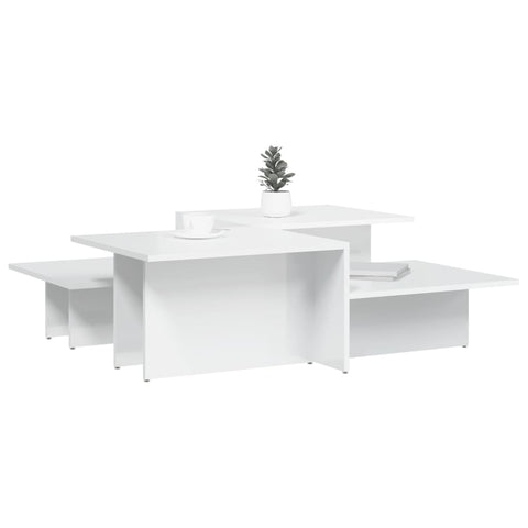 vidaXL Coffee Tables 2 pcs High Gloss White Engineered Wood