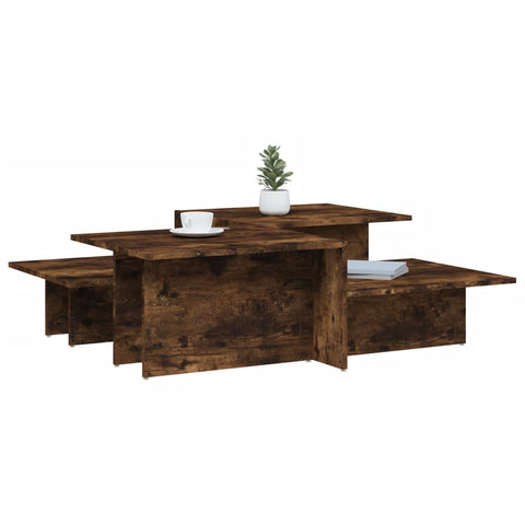 vidaXL Coffee Tables 2 pcs Smoked Oak Engineered Wood