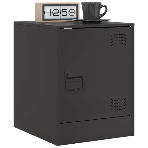 vidaXL Bedside Cabinet Black 34.5x39x44 cm Steel