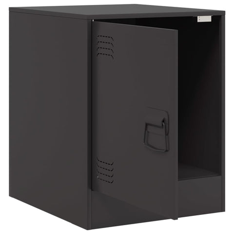 vidaXL Bedside Cabinet Black 34.5x39x44 cm Steel