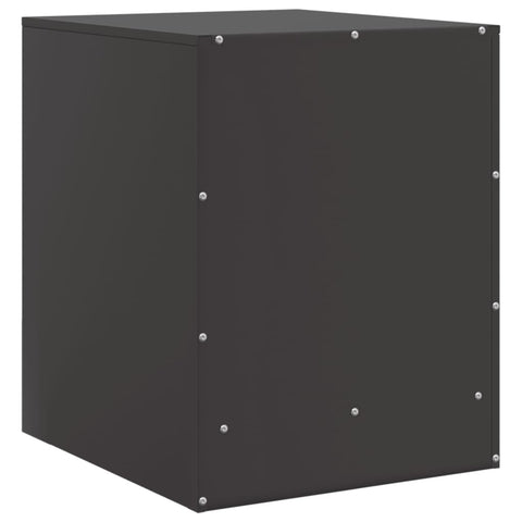 vidaXL Bedside Cabinet Black 34.5x39x44 cm Steel