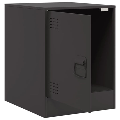 vidaXL Bedside Cabinets 2pcs Black 34.5x39x44 cm Steel