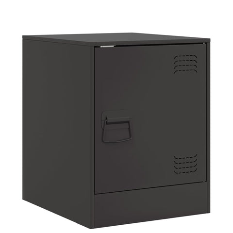 vidaXL Bedside Cabinets 2pcs Black 34.5x39x44 cm Steel