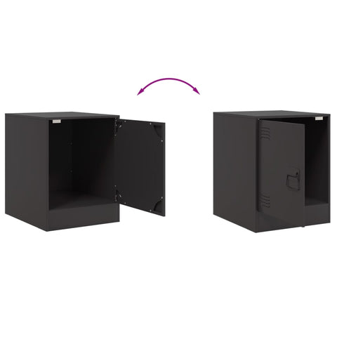 vidaXL Bedside Cabinets 2pcs Black 34.5x39x44 cm Steel