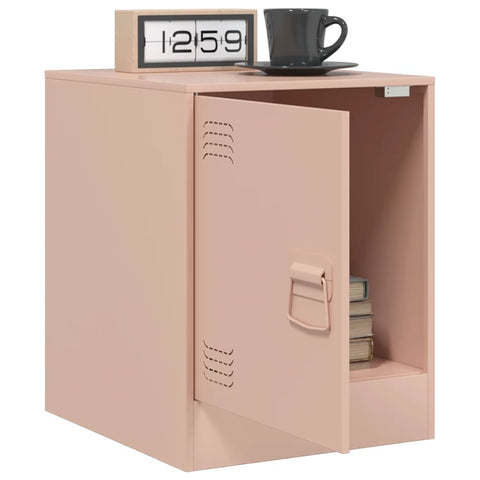 vidaXL Bedside Cabinet Pink 34.5x39x44 cm Steel