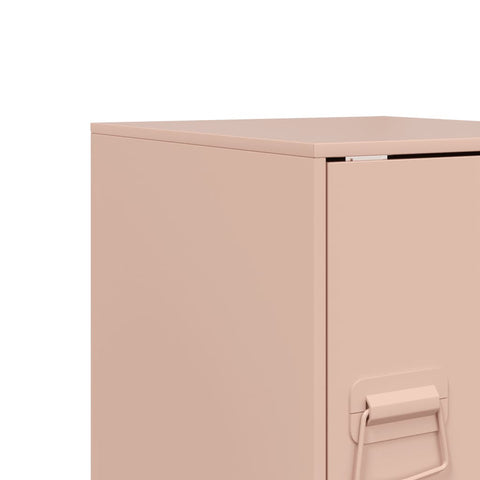 vidaXL Bedside Cabinet Pink 34.5x39x44 cm Steel