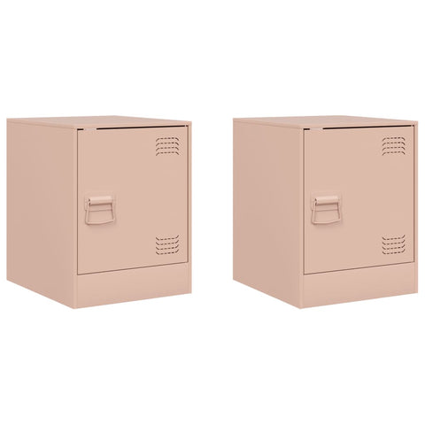 vidaXL Bedside Cabinets 2 pcs Pink 34.5x39x44 cm Steel