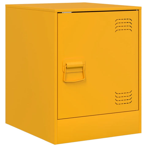 vidaXL Bedside Cabinets 2 pcs Mustard Yellow 34.5x39x44 cm Steel