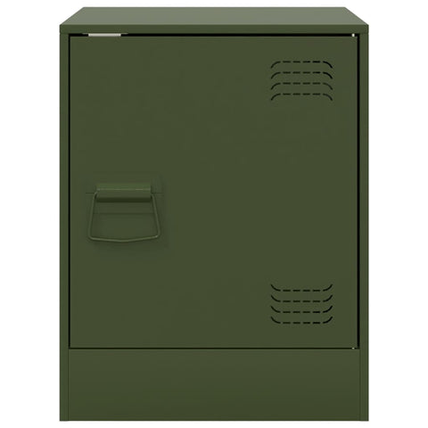vidaXL Bedside Cabinet Olive Green 34.5x39x44 cm Steel
