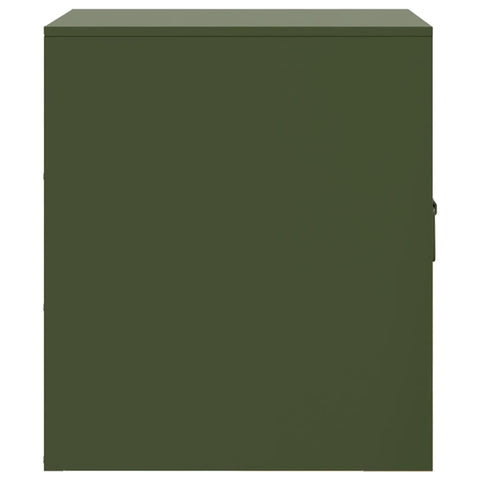 vidaXL Bedside Cabinet Olive Green 34.5x39x44 cm Steel