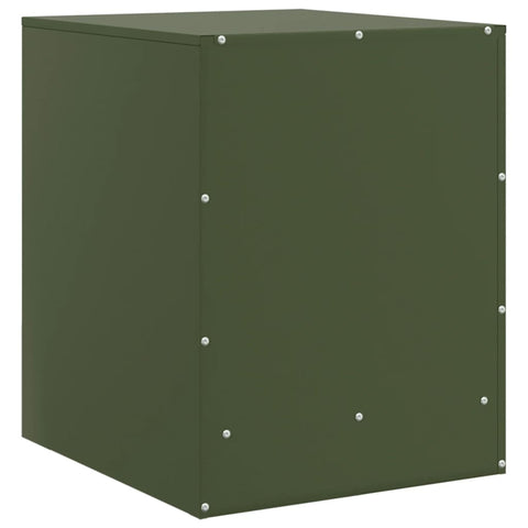 vidaXL Bedside Cabinet Olive Green 34.5x39x44 cm Steel