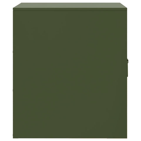 vidaXL Bedside Cabinets 2 pcs Olive Green 34.5x39x44 cm Steel