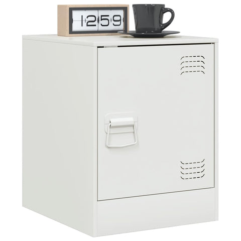 vidaXL Bedside Cabinet White 34.5x39x44 cm Steel
