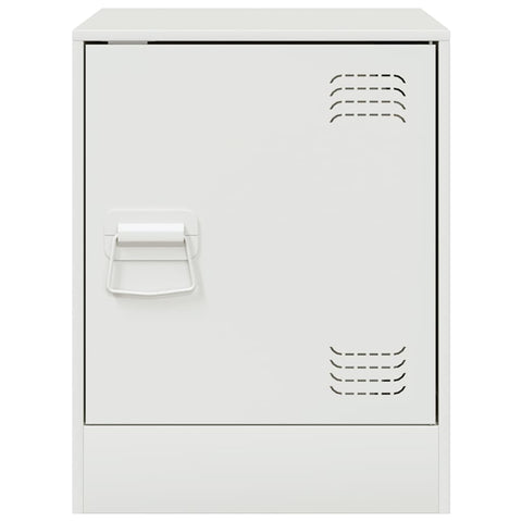 vidaXL Bedside Cabinet White 34.5x39x44 cm Steel