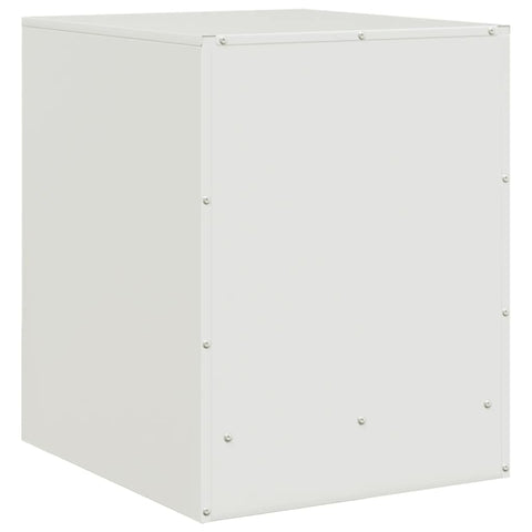 vidaXL Bedside Cabinet White 34.5x39x44 cm Steel